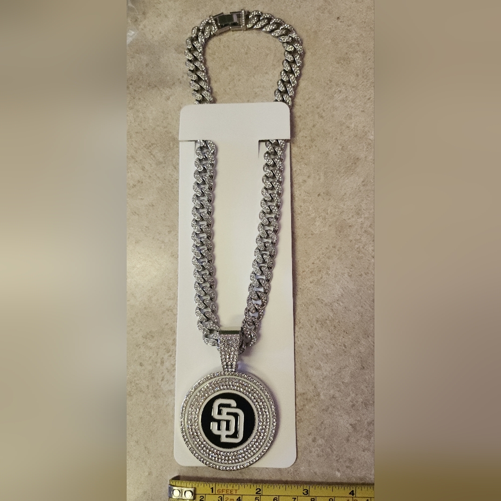 New 20" San Diego Padres baseball Chain Necklace - Picture 6 of 7